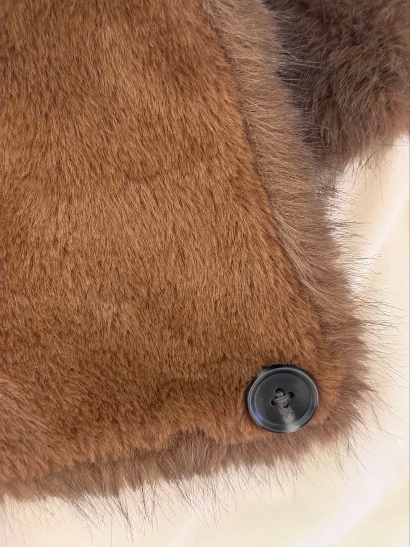 【新品】whim gazette THROWブラウン フェイクファーショール