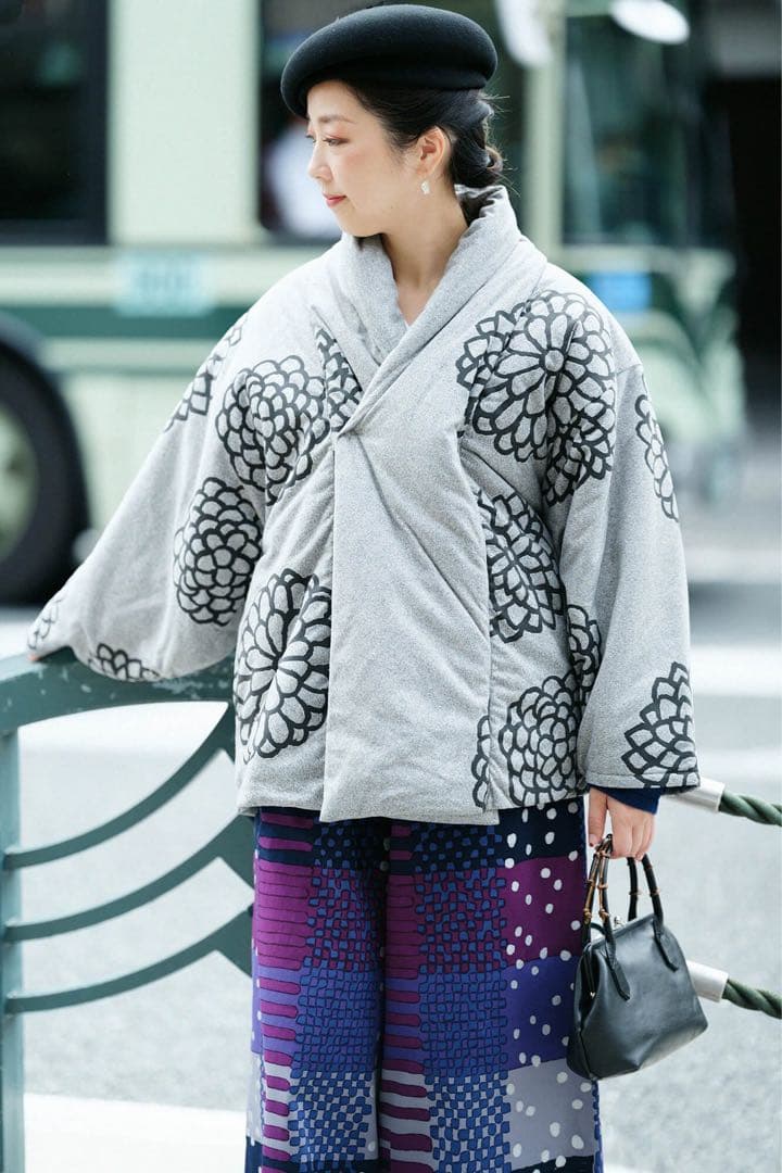 も*︎様 ★新品★ソウソウ★シャンブレーネル　御御衣　中綿コート　水玉