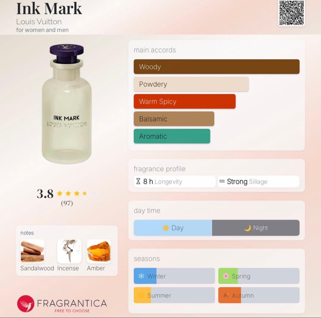 日本未発売 ルイヴィトン INK MARK インクマーク香水 10m香水サンプル