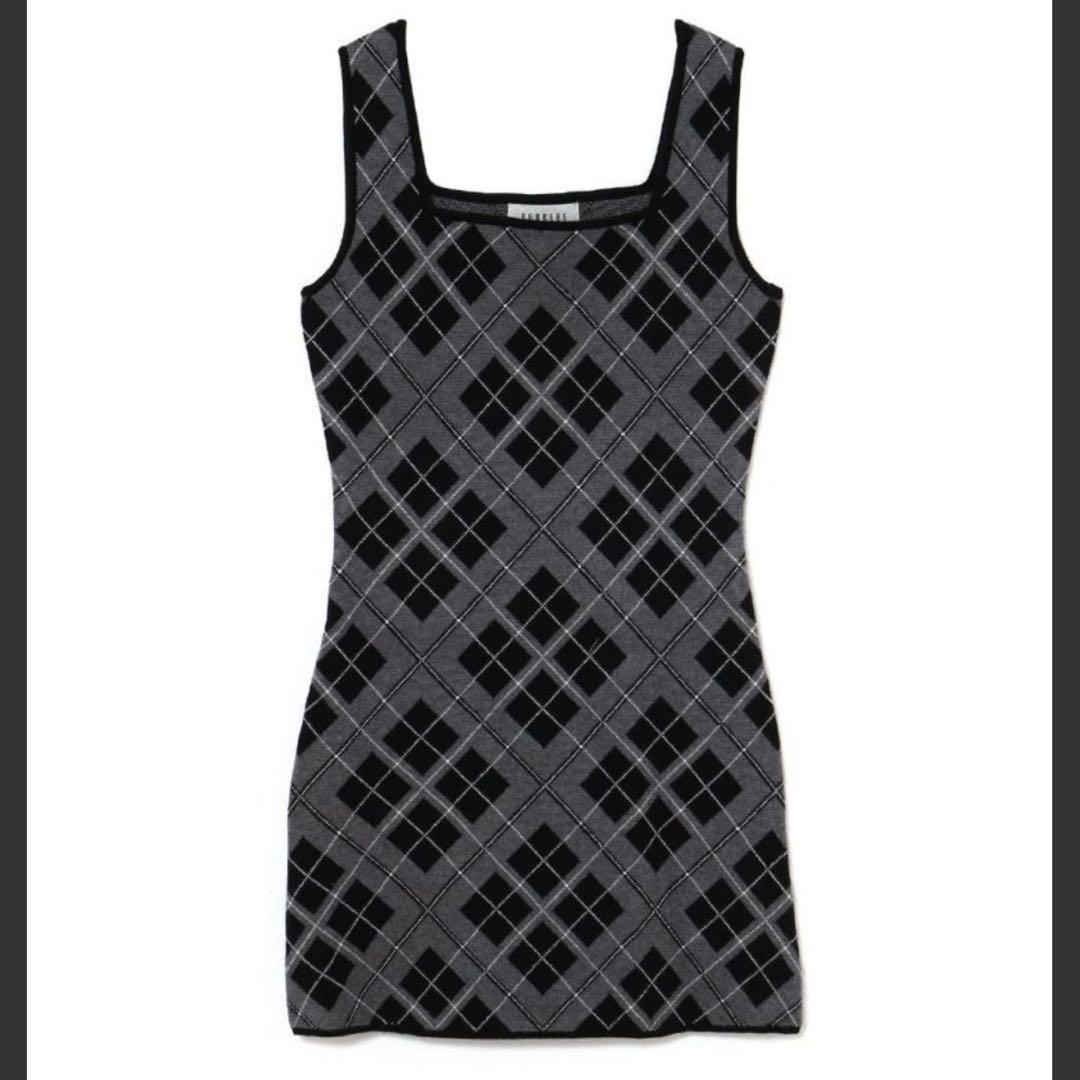 bubbles レースアップニットワンピース