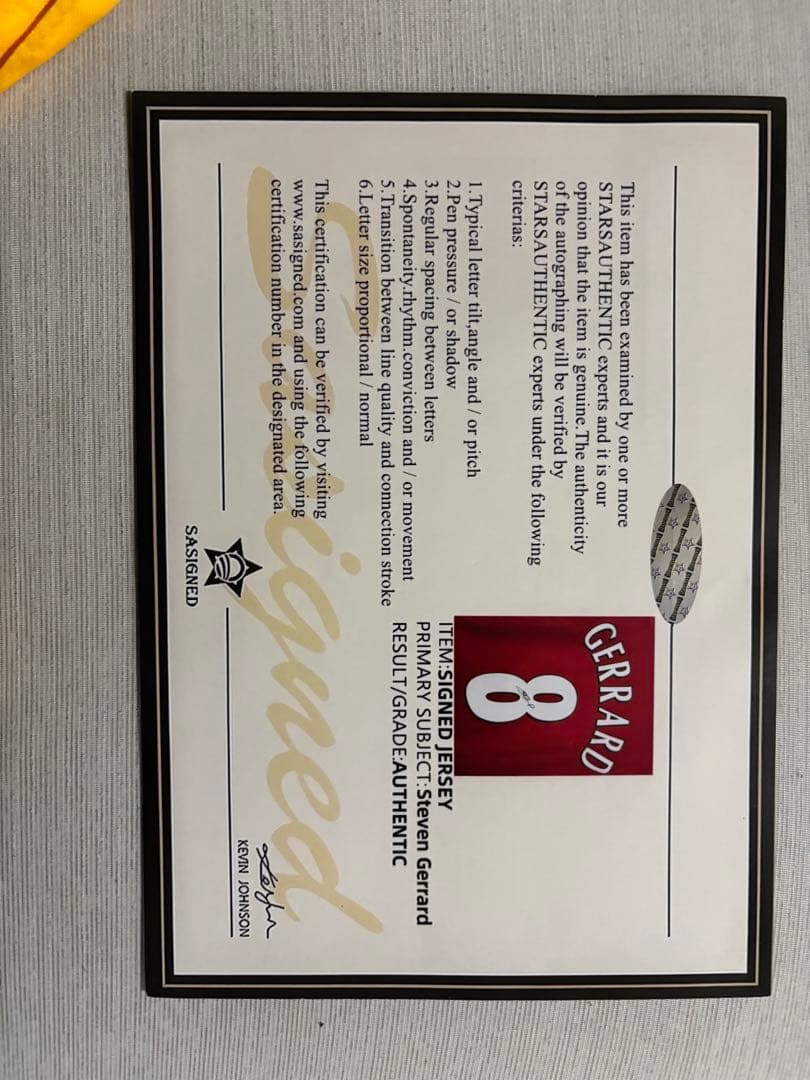 リバプール ジェラード　サイン入りユニフォーム