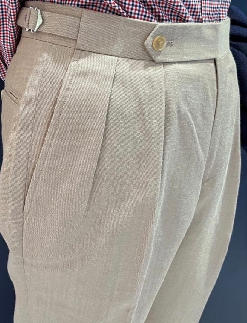 ブルックスブラザーズ ウールリネン シャンブレーツイル スラックス 32