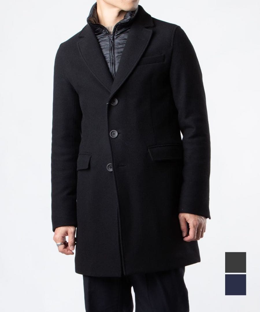 〔美品〕HERNO（ヘルノ）チェスターコートネイビー44