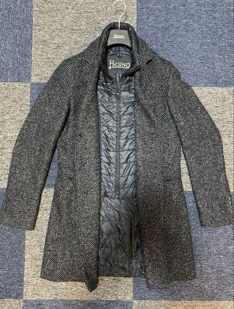 〔美品〕HERNO（ヘルノ）チェスターコートネイビー44