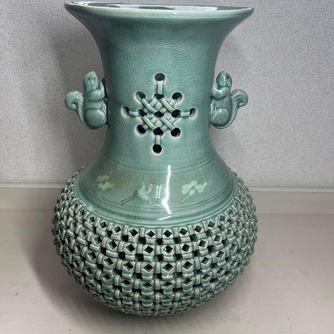 高麗青磁 翠堂 花瓶 壺 - メルカリ