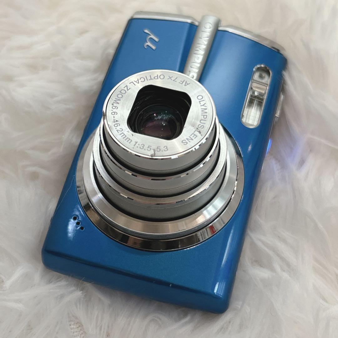 OLYMPUS μ1020 デジタルカメラ ブルー 外箱 メモリカード