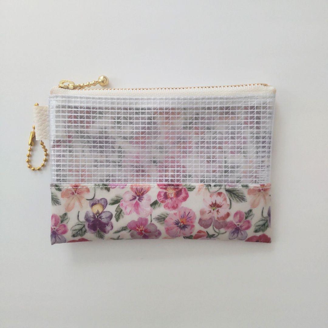 リバティ ハンドメイド ミニクリアポーチ ラミネート シンクオブミー