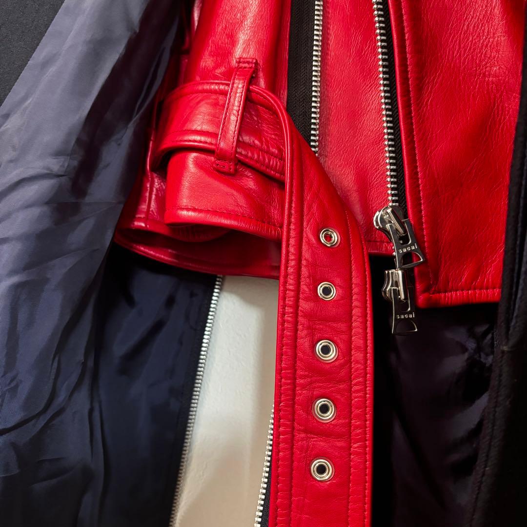 sacai 19AW ライダース ステンカラー レイヤード コート 再構築