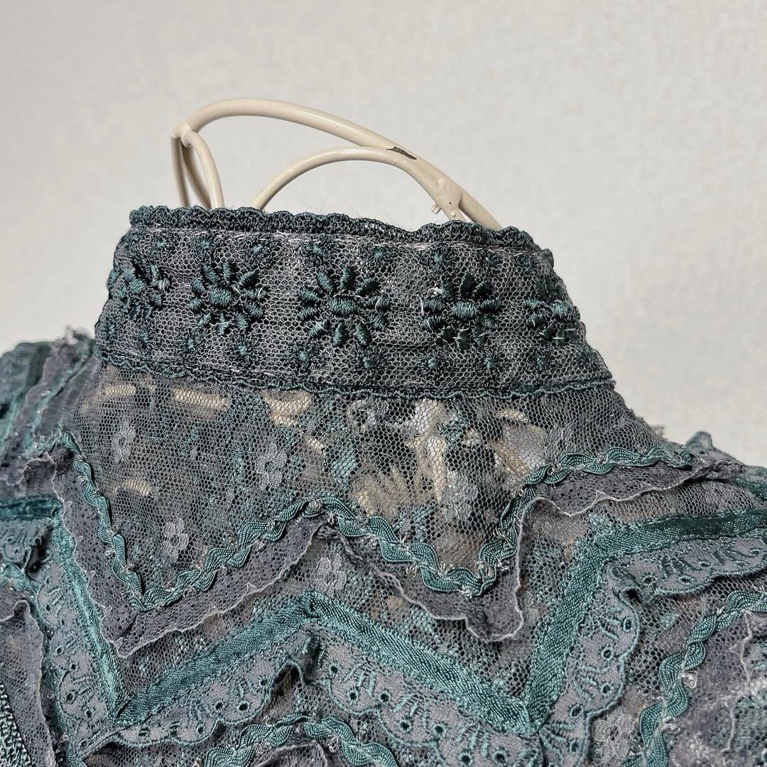 non non dorl 総レース ケープ カーディガン フリル ポンチョ