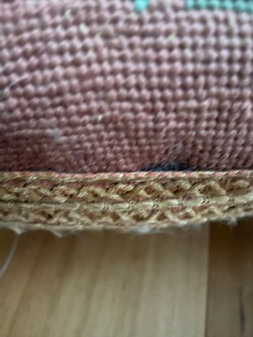 プチポワン　フランス　アンティーク　フットスツール　オットマン