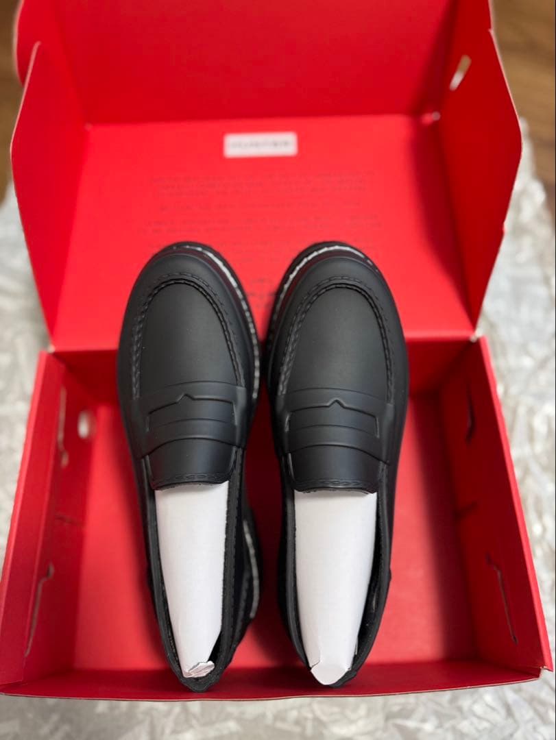 【極美品】Hunter レイン　ローファー　完全防水　付属品完備　23cm