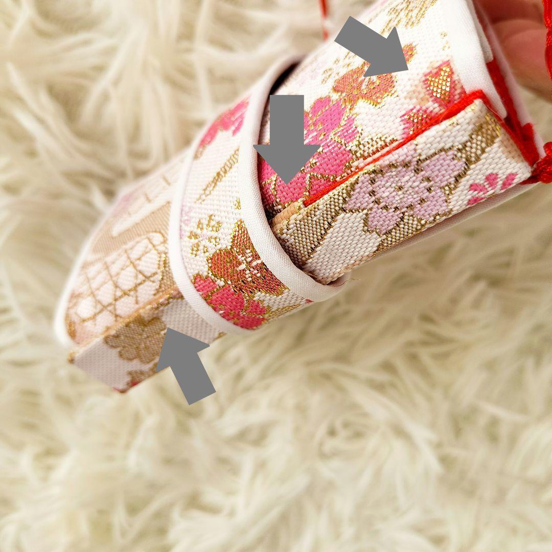 7歳】七五三 はこせこセット 流水 小花 ホワイト ピンク系 日本製 【7