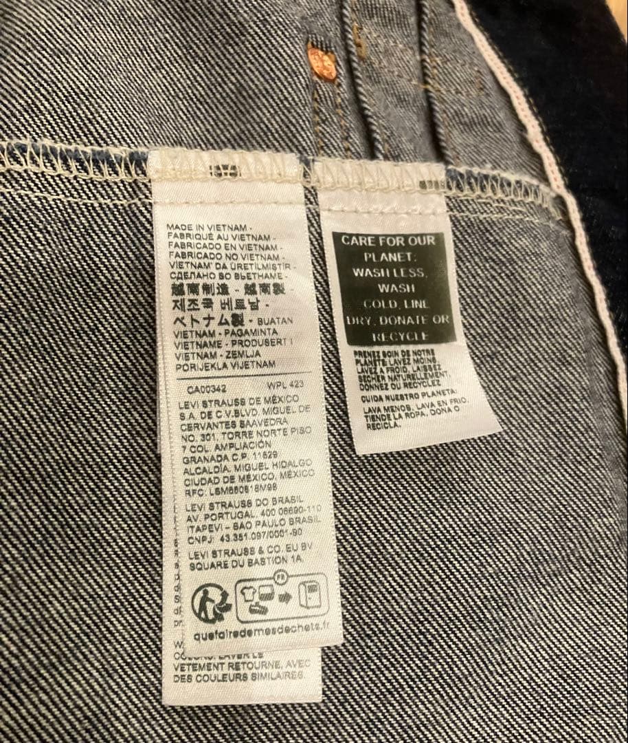 LEVI SリーバイスTYPE I トラッカージャケットsセルビッジ ファースト