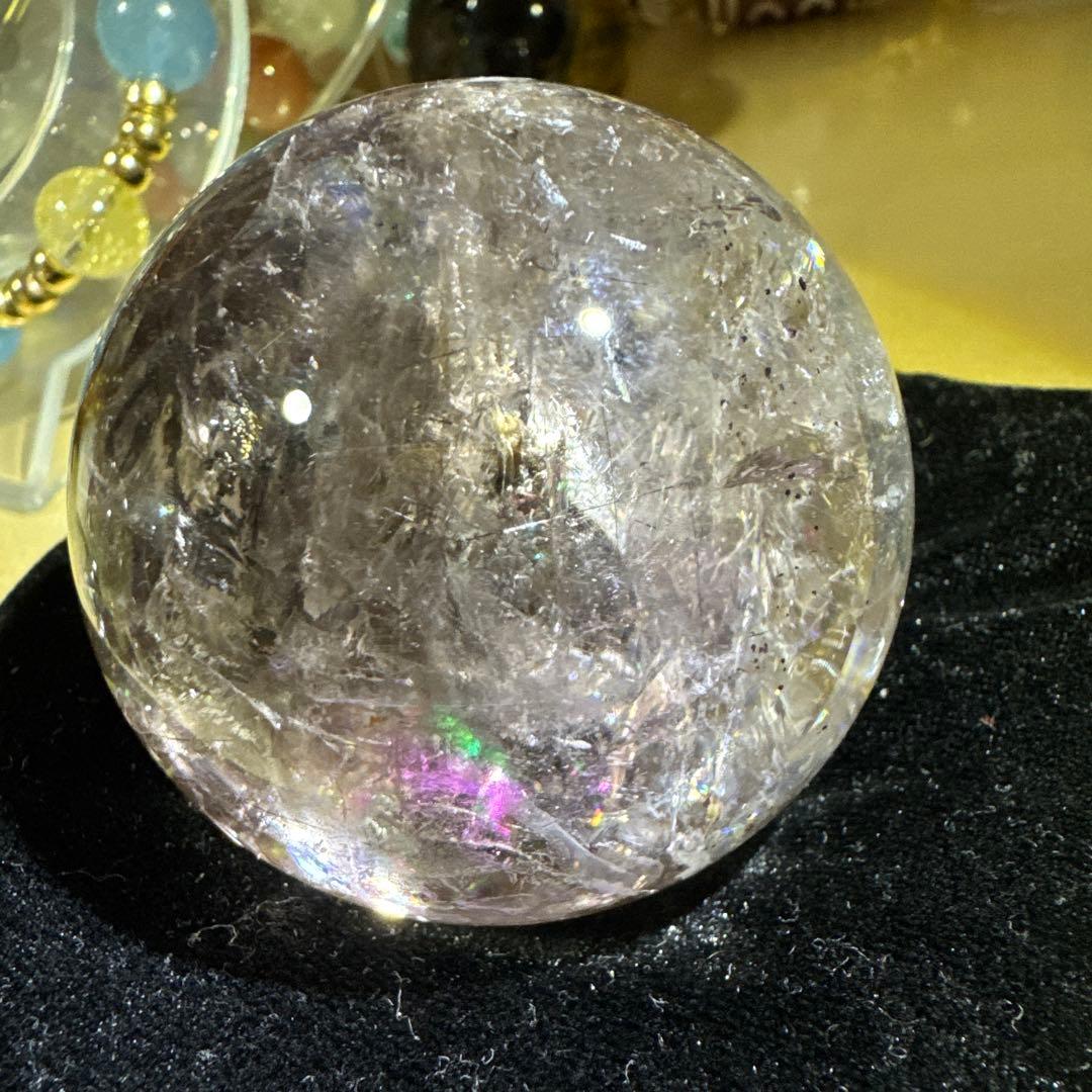 エレスチャル　アメジスト　ルチル　天然石　スフィア　貴重