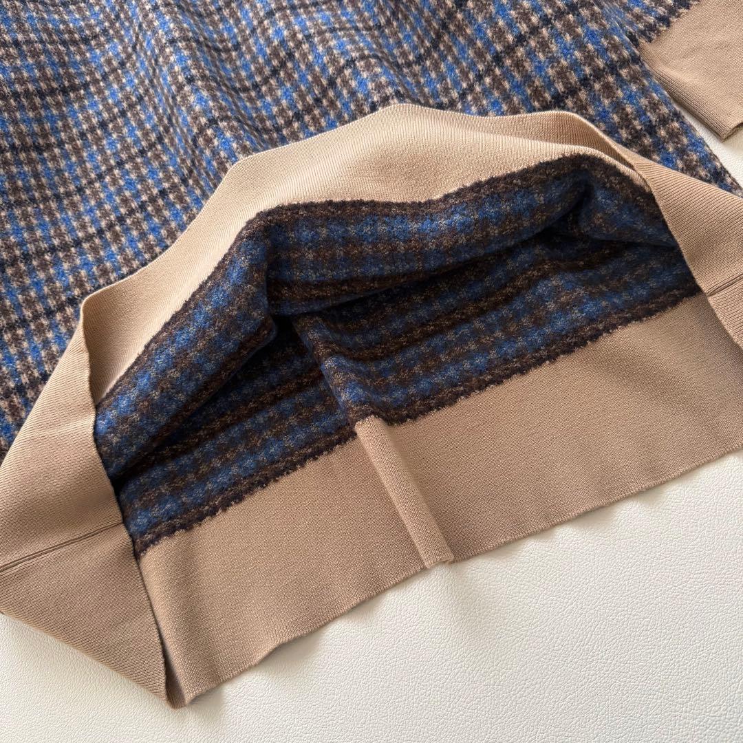 ステラマッカートニー　チェック柄 タートル ニットチュニックワンピース ゆったり