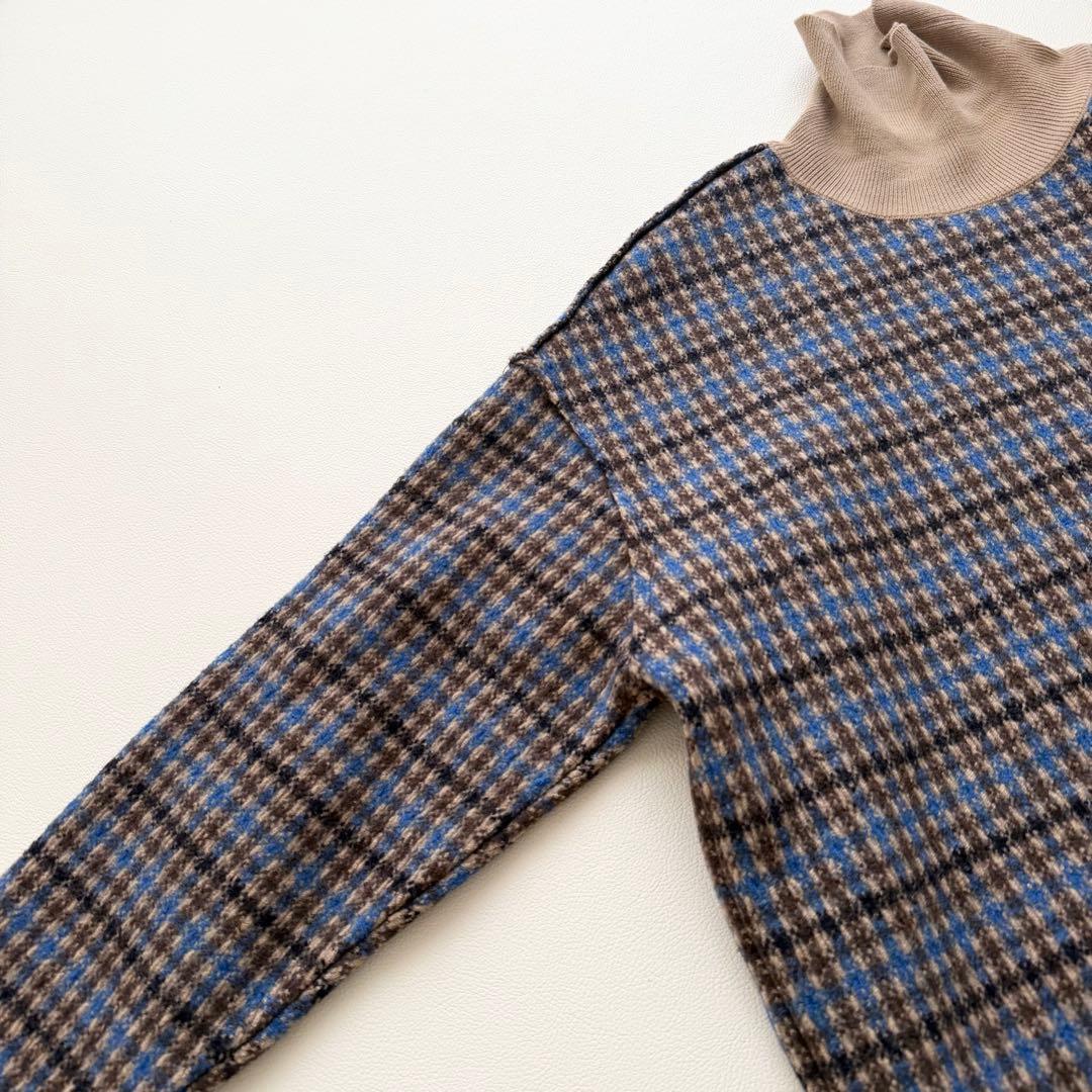 ステラマッカートニー　チェック柄 タートル ニットチュニックワンピース ゆったり