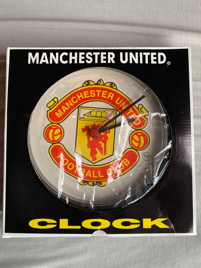 '95 Man U 旧ロゴ掛け時計 箱入り 作動確認済み 希少品
