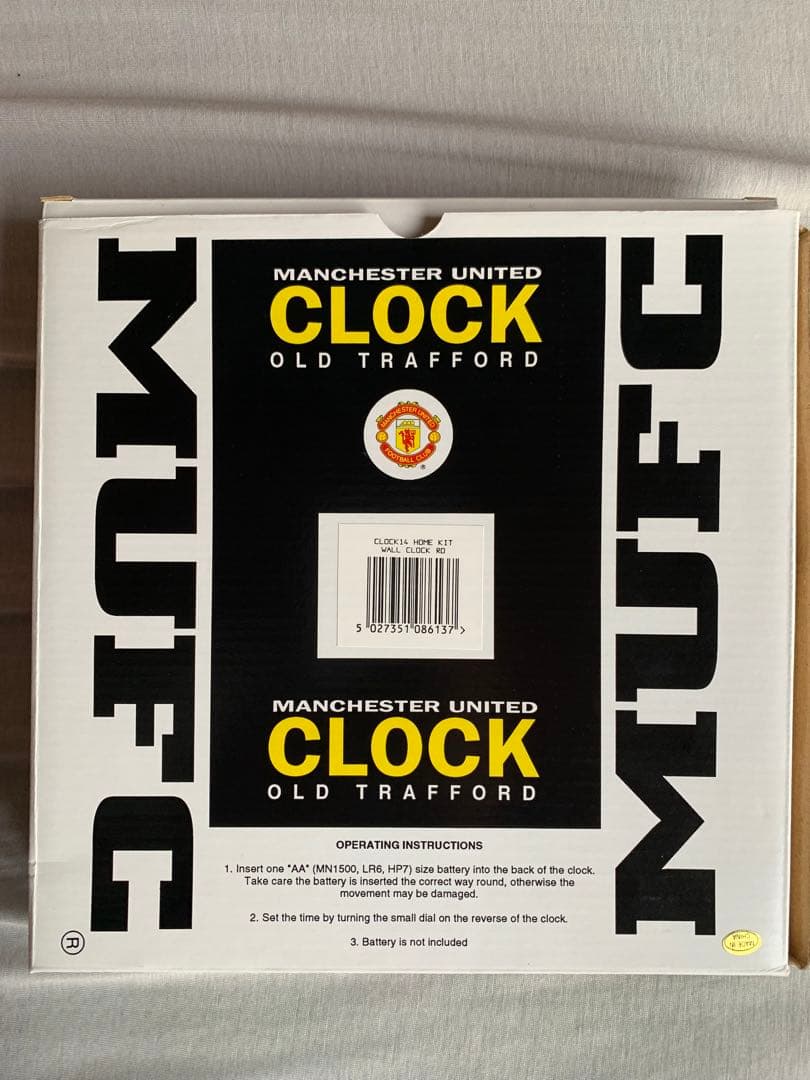 '95 Man U 旧ロゴ掛け時計 箱入り 作動確認済み 希少品