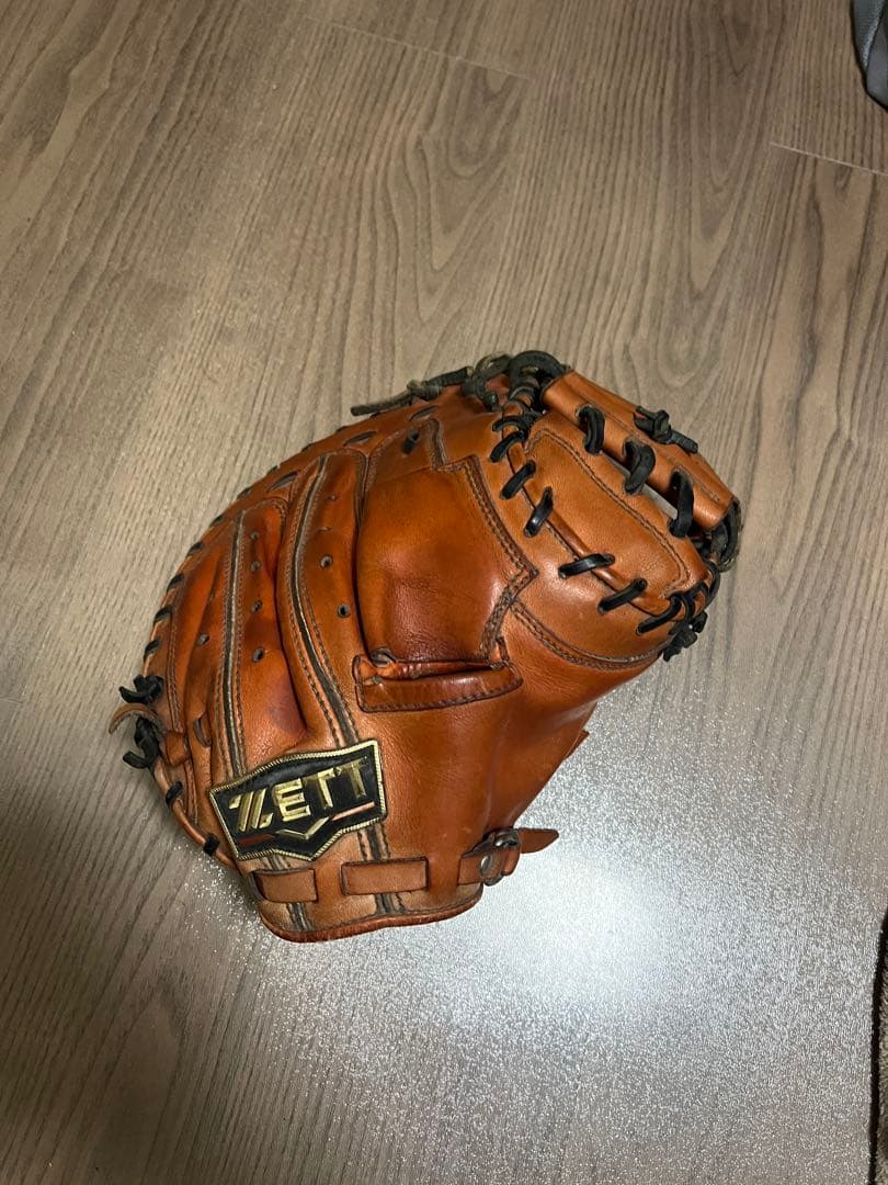 ZETT 硬式グローブ Dオレンジ（ほぼ赤）