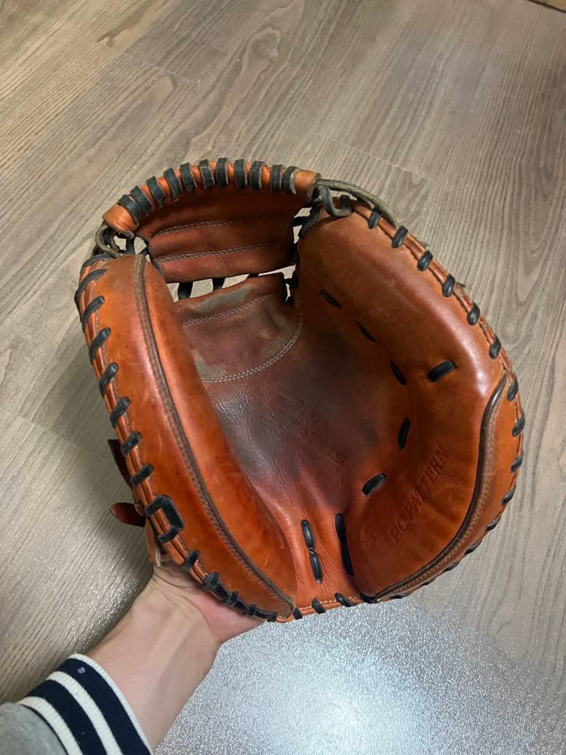 ZETT 硬式グローブ Dオレンジ（ほぼ赤）