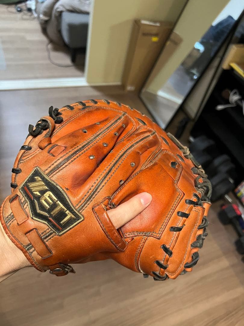 ZETT 硬式グローブ Dオレンジ（ほぼ赤）