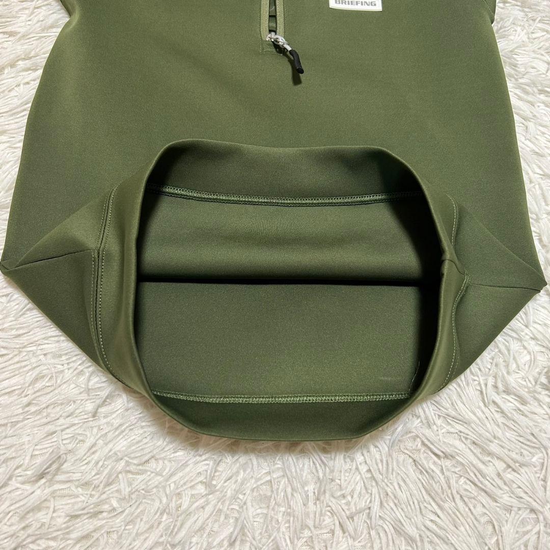 ブリーフィング BRIEFING エンボスロゴ ハーフジップ レディース カーキ