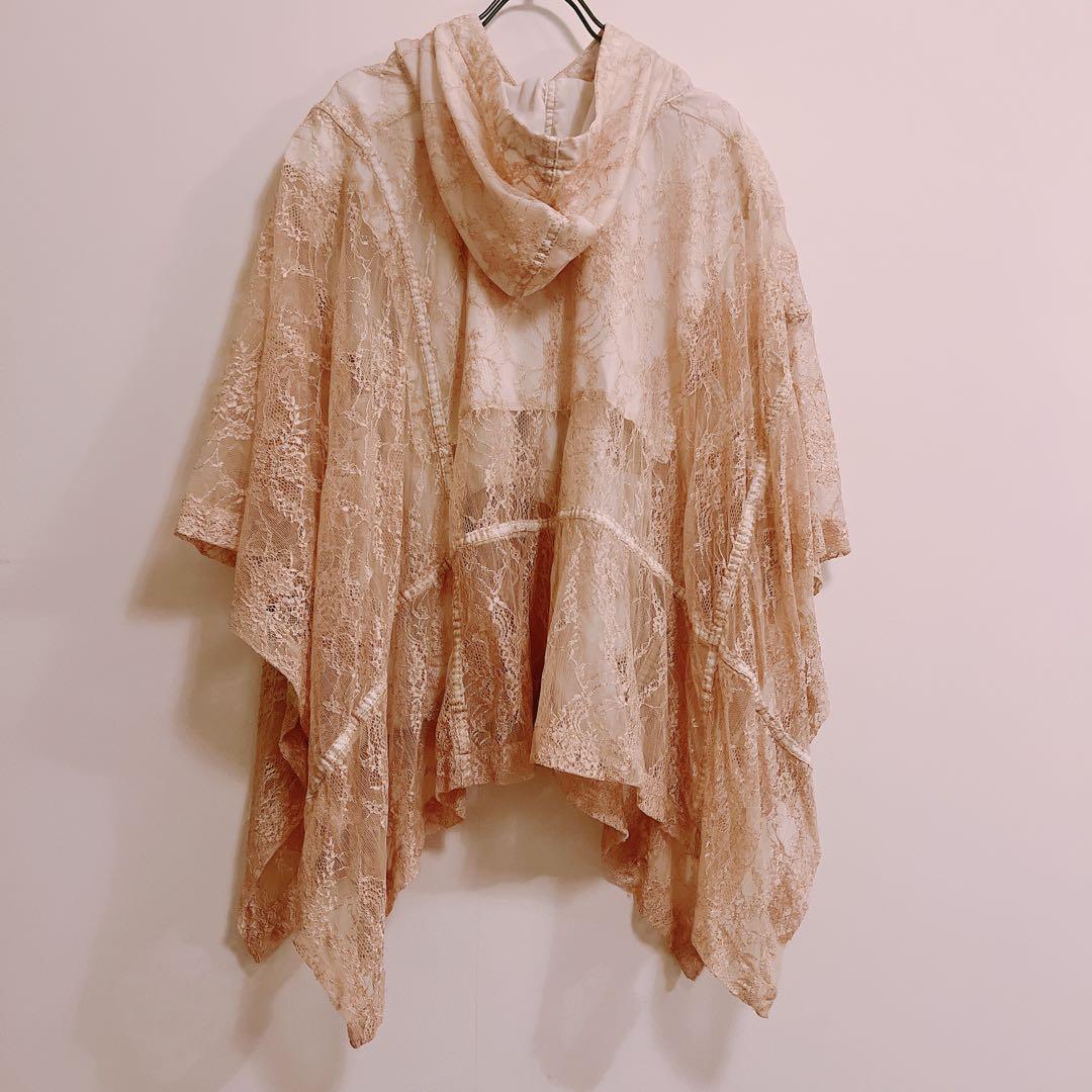 COMME des GARÇONS コムデギャルソン フード付きレースポンチョ
