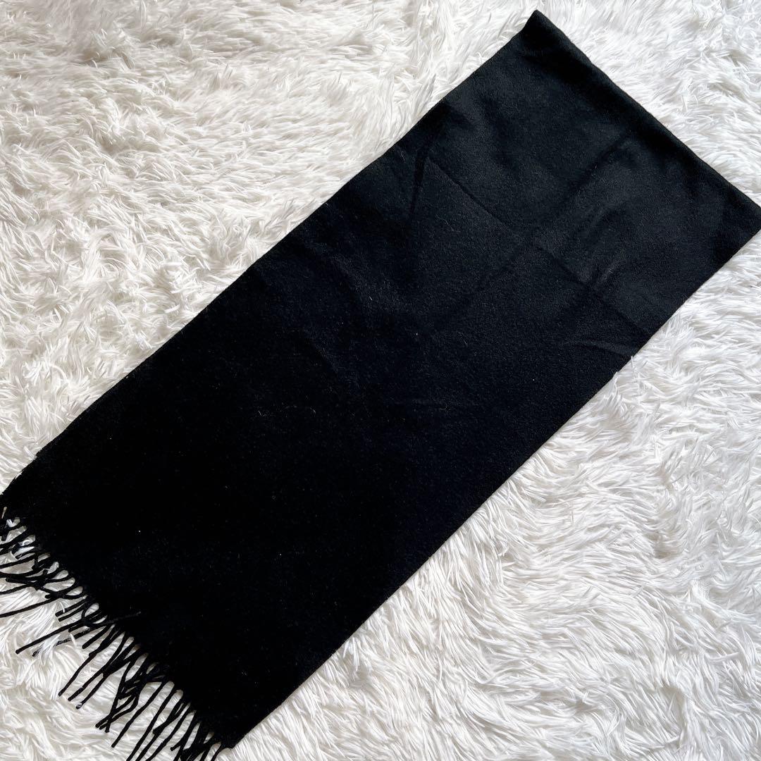最高級✨ロロピアーナ カシミヤ100%マフラー 黒 イタリア製 ヴィンテージ