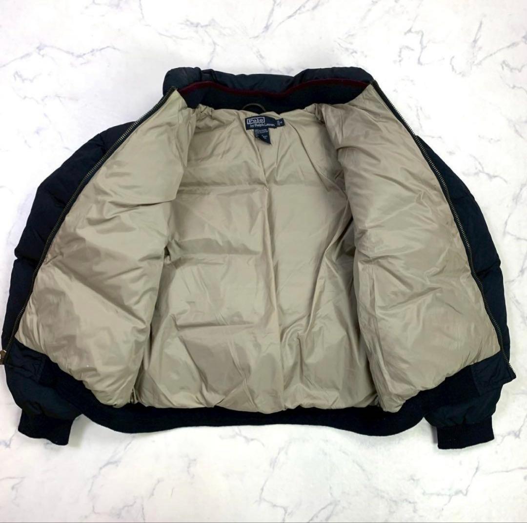 90s ポロラルフローレン フルボリューム 肉厚 ダウンジャケット 黒　D890