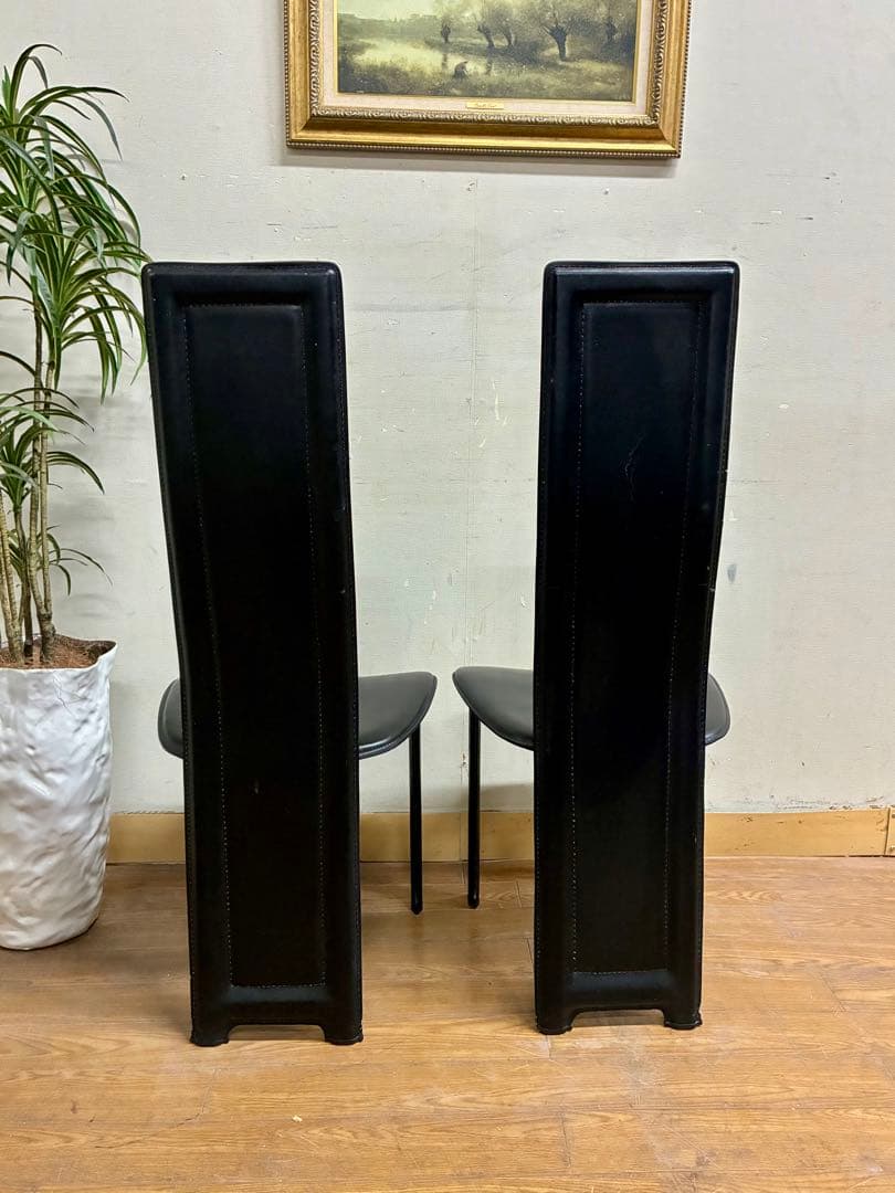 管437☆IDC大塚家具☆本革☆ハイバックチェアー☆イタリア製