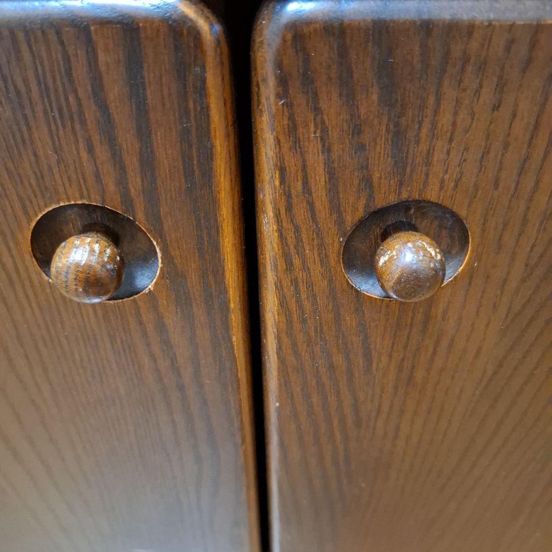 昭和レトロ電話台 ダークブラウン ファックス台 木製 自由棚 引き出し