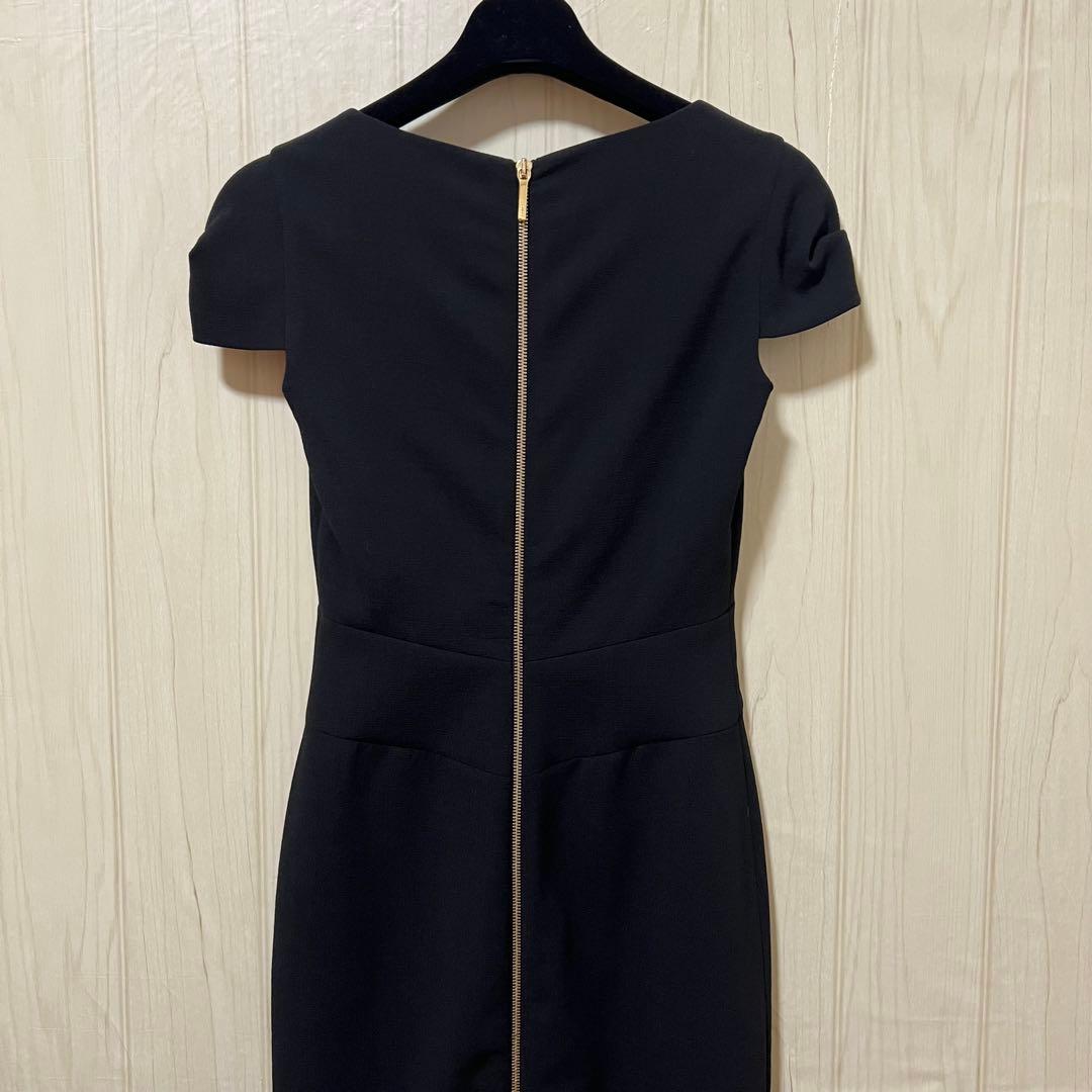 【エミリオプッチ】ウールバックジップフォーマルワンピース☆スクエアネック☆黒☆M