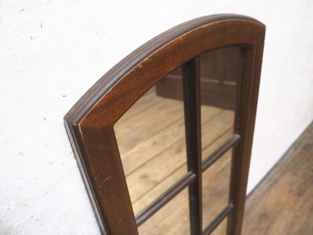 1166 イギリス製　マホガニー　ウォールミラー　鏡　壁掛け式　アンティーク調