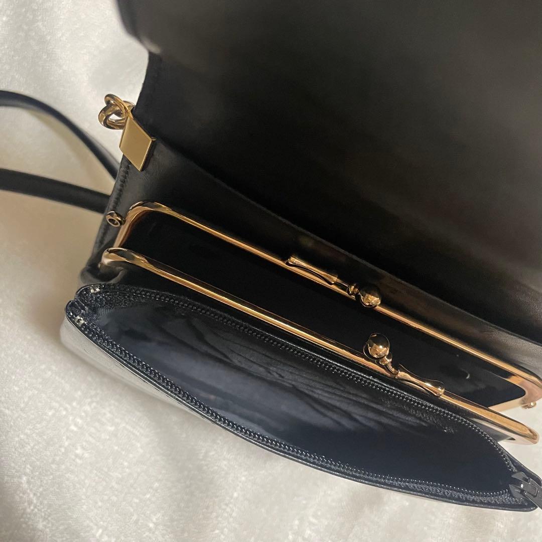 ✨希少美品 KENZO FUKUI 福井謙三 窓 ショルダーバッグ レザー 本革の