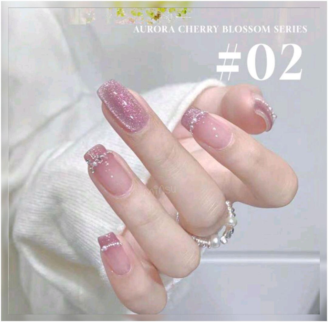 2番 オーロラチェリーマグネットジェルネイル ピンク系カラージェル651