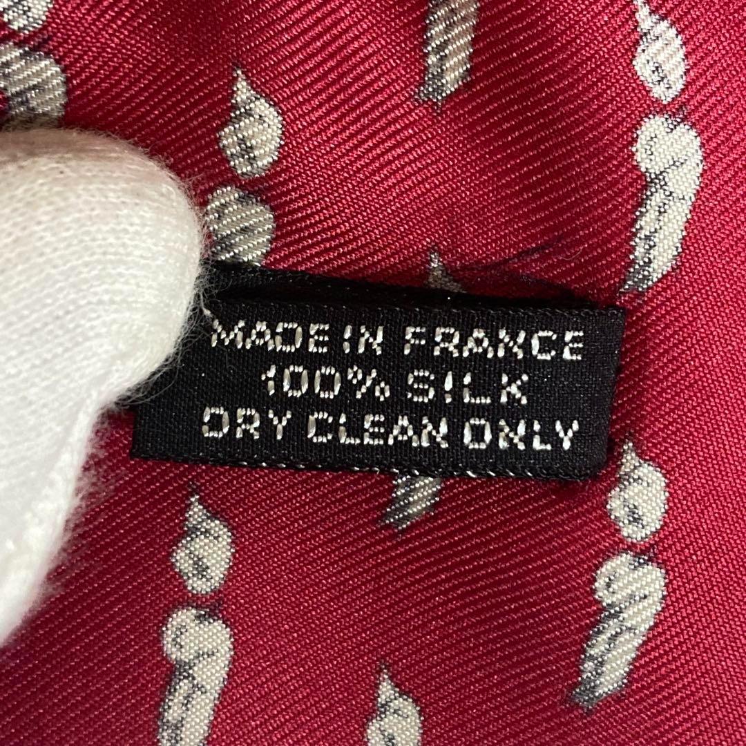 HERMES エルメス ストール ショール ダック柄 シルク100% ボルドー