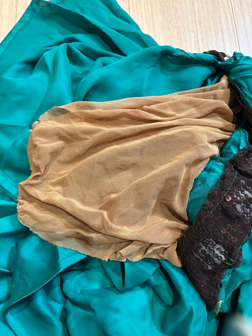 ベリーダンス衣装　マンドゥーハ サラマ　ピーコックグリーン　小柄