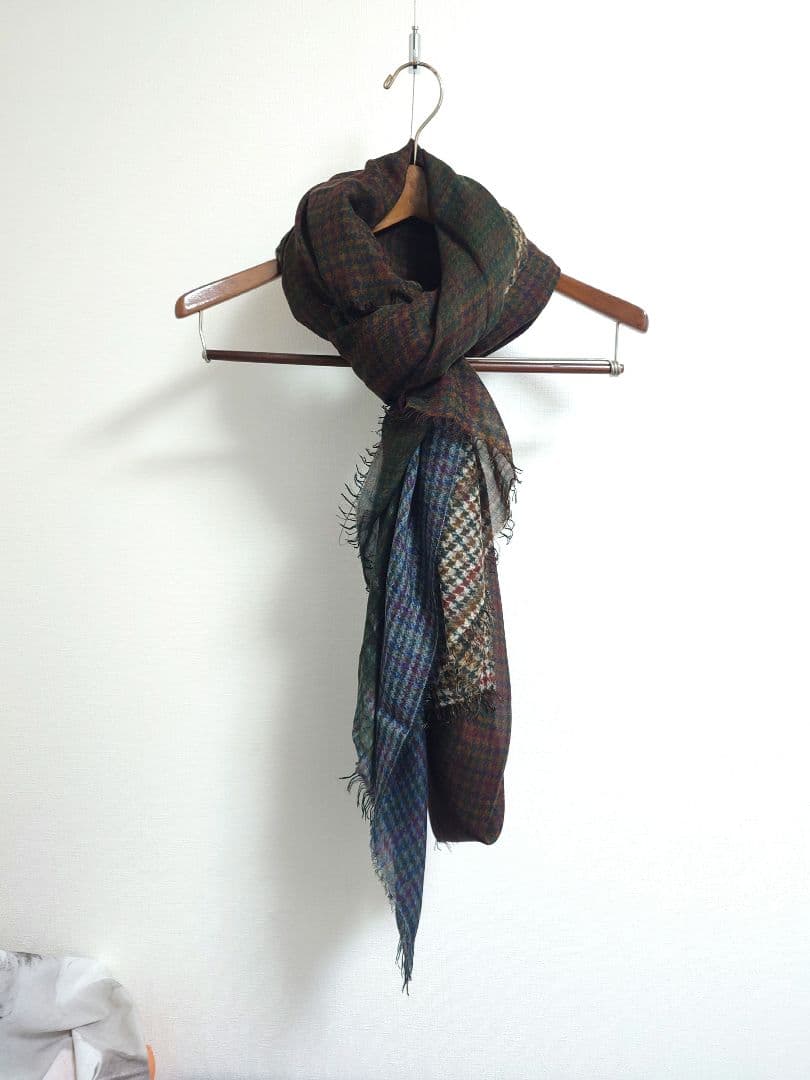 ファリエロ サルティ　Faliero Sarti　ストール　千鳥格子　グラデ