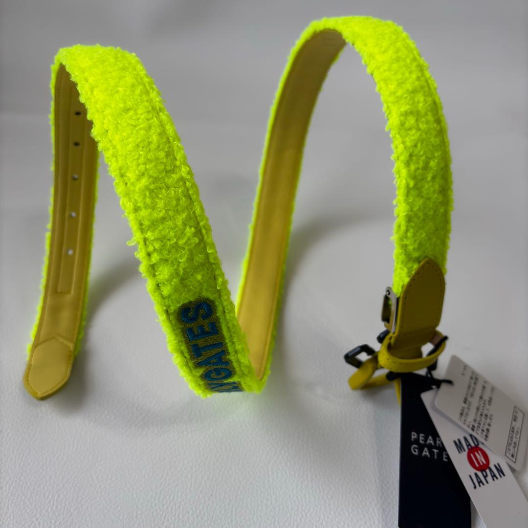 【新品】パーリーゲイツ　ボアベルト　イエロー　メンズゴルフベルト　刺繍ロゴ