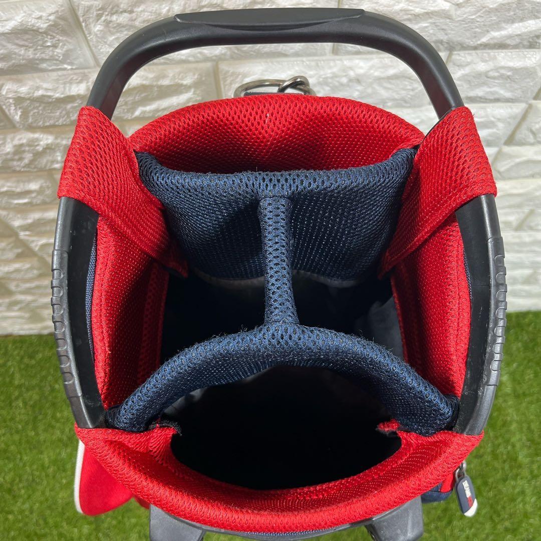 BEAMS GOLF スタンドキャディバッグ 白×赤×青