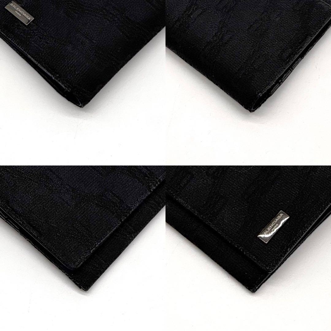 【極美品】バレンシアガ レザー 長財布 BB柄 総柄 ブラック 黒 シルバー金具