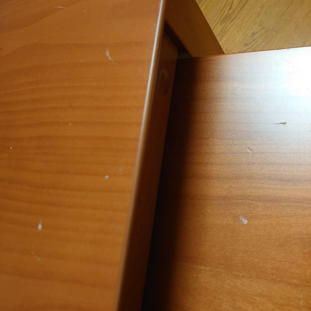 木製デスク パソコンデスク 事務机 学習机 引出付き 拡張可能サイドテーブル付き