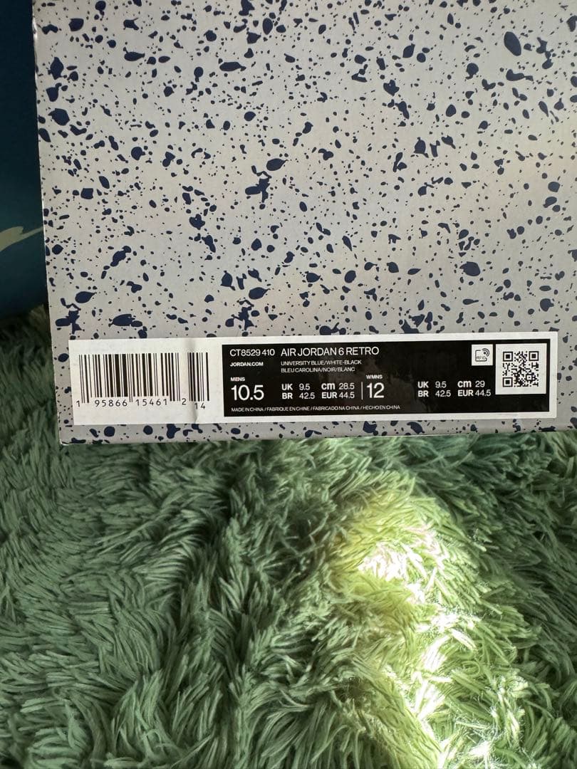 シューズ(男性用) Nike Air Jordan 6 \"UNC\" 28.5cm