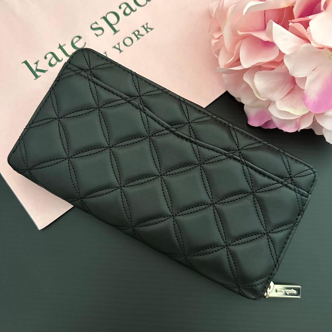 【新品】kate spade 財布 長財布 キルティング ブラック