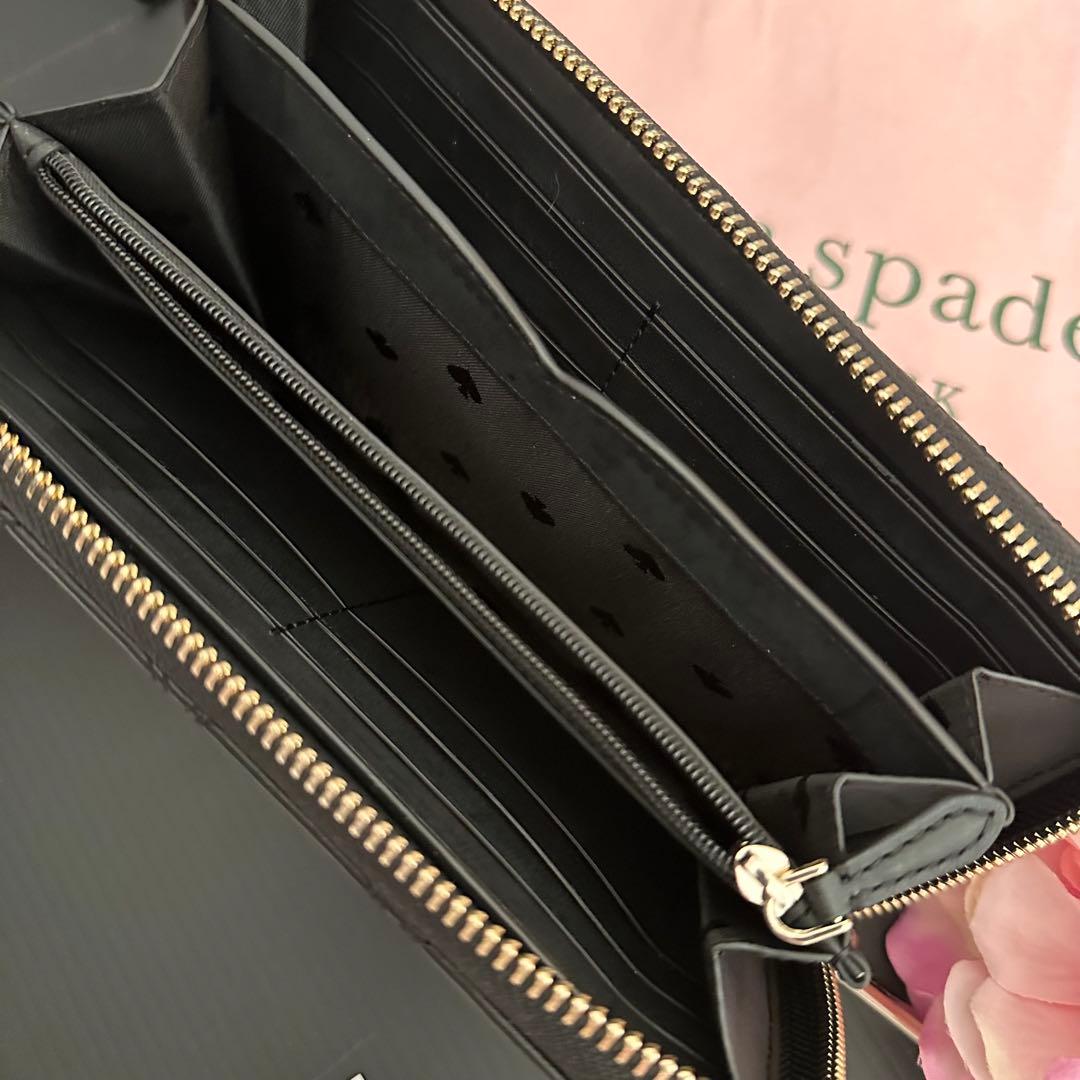 【新品】kate spade 財布 長財布 キルティング ブラック