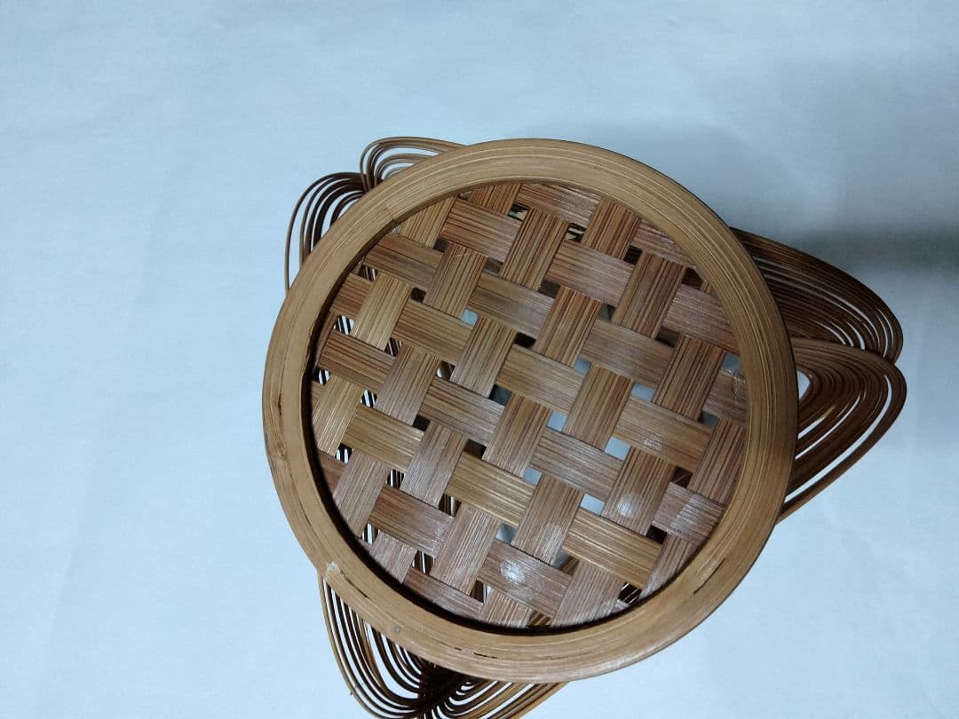 駿河竹千筋細工 花入れ 竹花器 伝統工芸 「木の葉」然林房