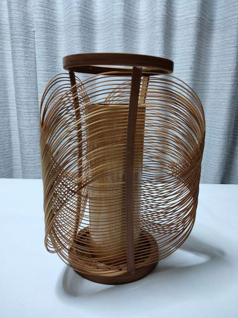 駿河竹千筋細工 花入れ 竹花器 伝統工芸 「木の葉」然林房