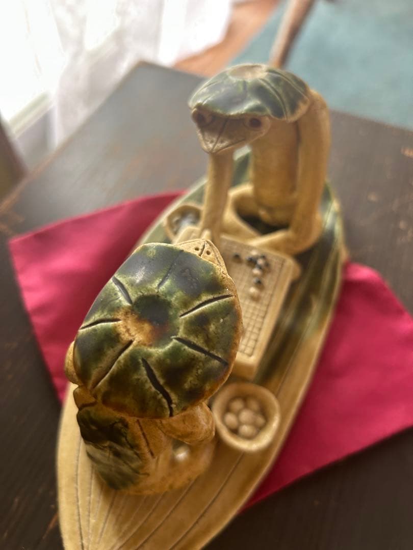 河童　囲碁　置物　陶器