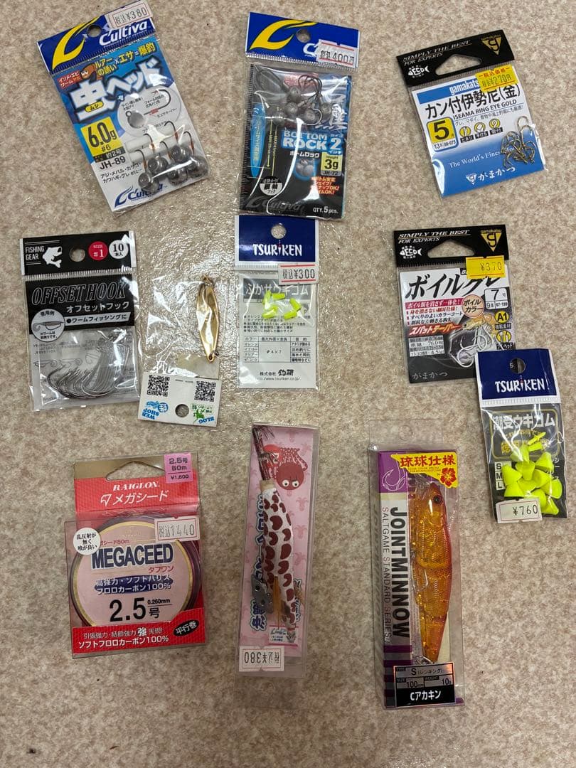 釣り用ルアー・エギ 大量まとめ売り 未使用品あり ワーム ジグヘッド セット