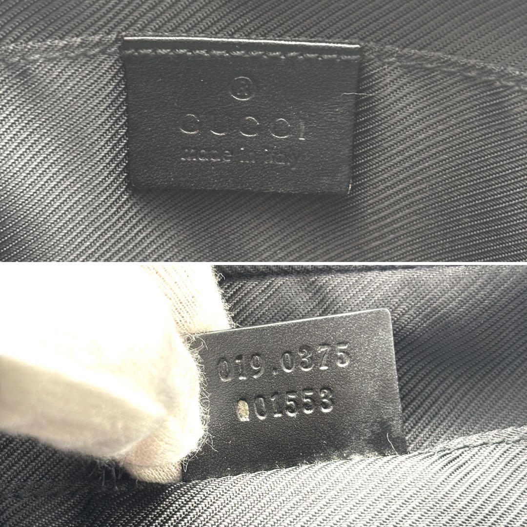 美品 グッチ ショルダーバッグ GGキャンバス レザー フラップ ロゴ メンズ
